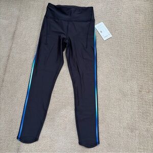 Athleta Black Leggings pants XS pacesetter ombré tipped lasercut 7/8 tight X